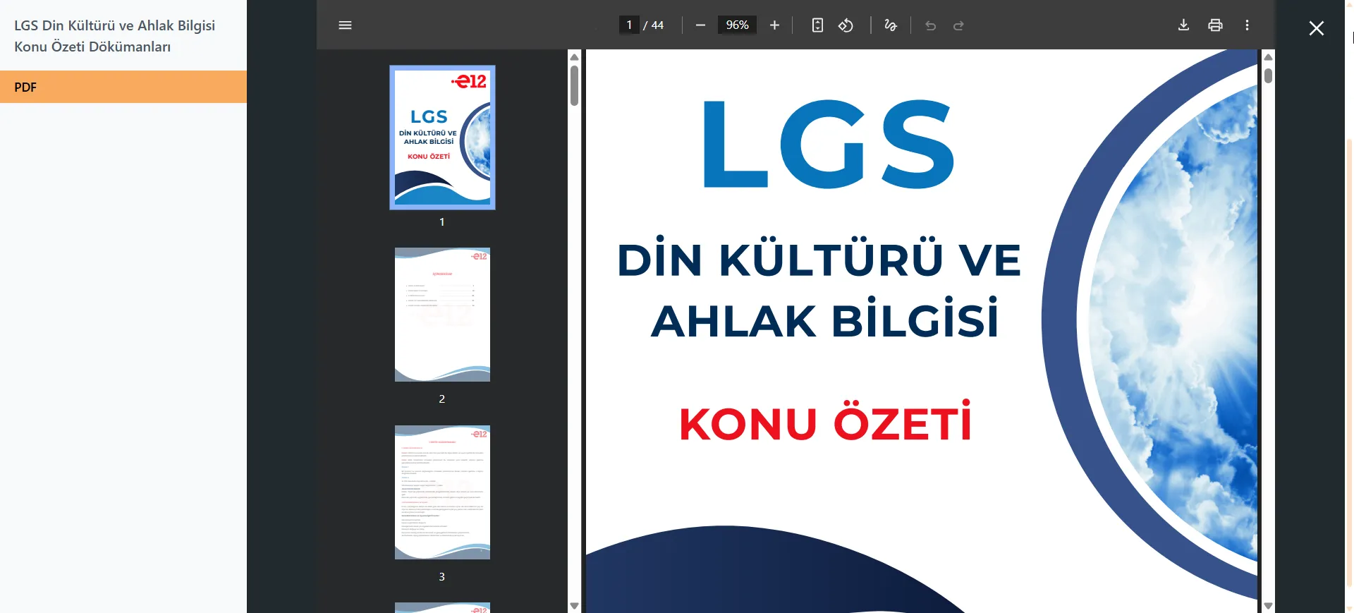 E12 Din Kültürü ve Ahlak Bilgisi 8. Sınıf panel içi görsel