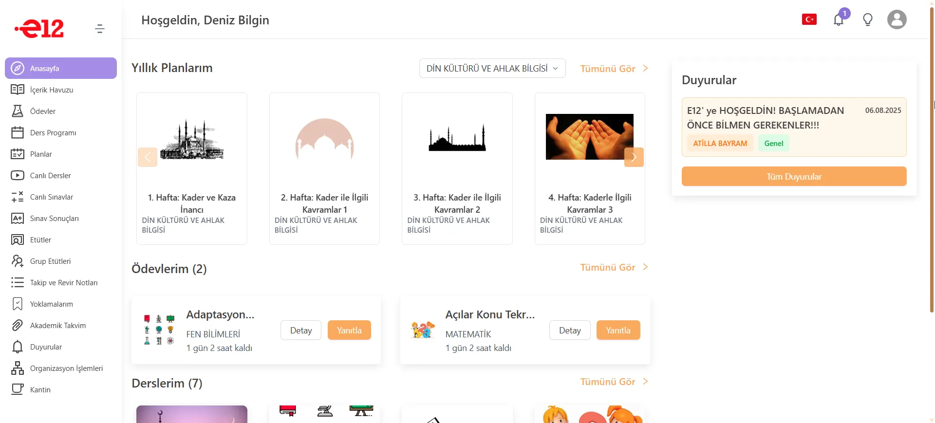 E12 Din Kültürü ve Ahlak Bilgisi 8. Sınıf panel içi görsel