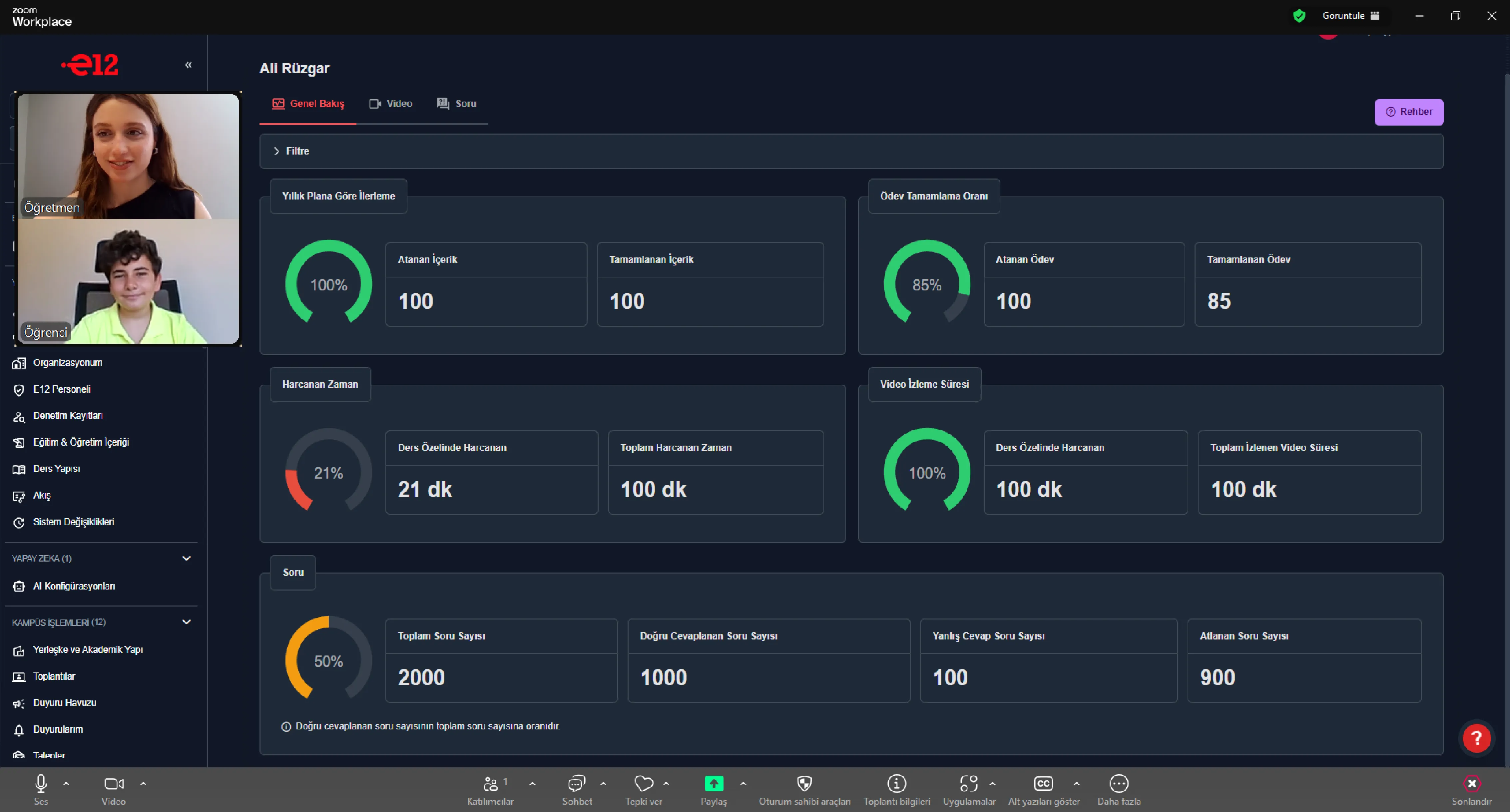 Öğretmen Öğrenci Görüşmesi